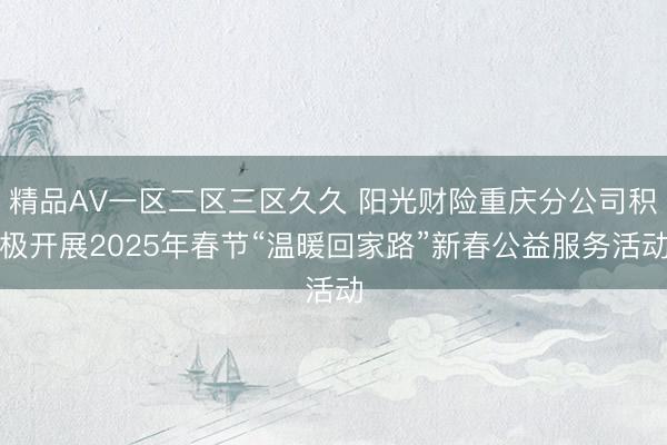 精品AV一区二区三区久久 阳光财险重庆分公司积极开展2025年春节“温暖回家路”新春公益服务活动
