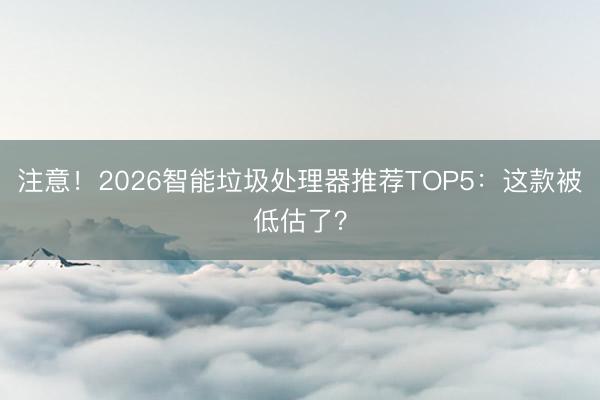 注意！2026智能垃圾处理器推荐TOP5：这款被低估了？