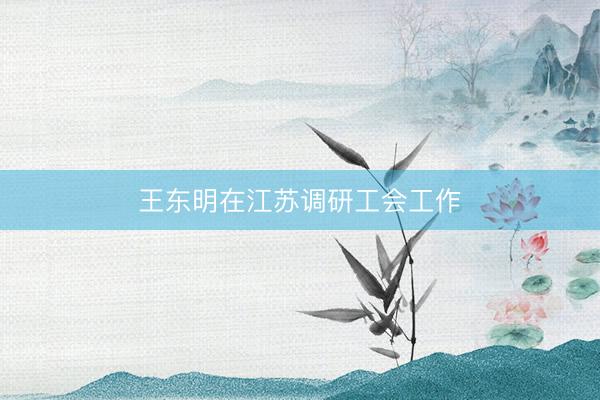 王东明在江苏调研工会工作