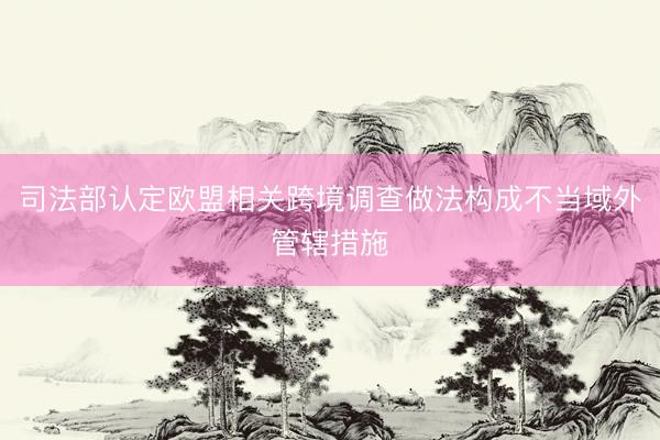 司法部认定欧盟相关跨境调查做法构成不当域外管辖措施