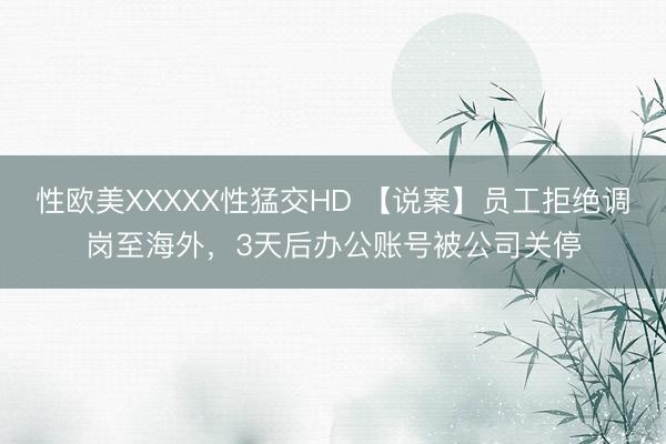 性欧美XXXXX性猛交HD 【说案】员工拒绝调岗至海外，3天后办公账号被公司关停