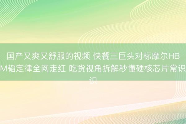 国产又爽又舒服的视频 快餐三巨头对标摩尔HBM韬定律全网走红 吃货视角拆解秒懂硬核芯片常识