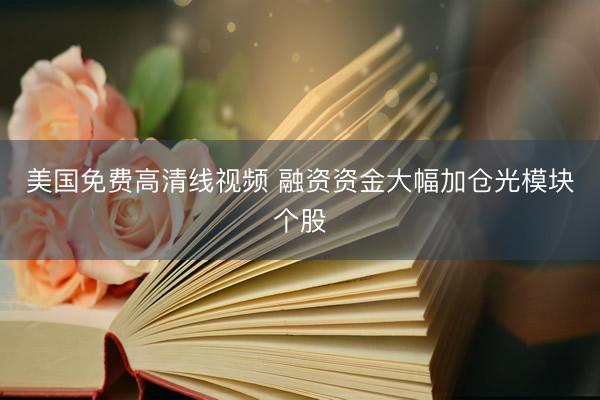 美国免费高清线视频 融资资金大幅加仓光模块个股