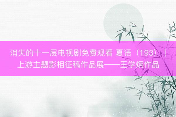 消失的十一层电视剧免费观看 夏语(193)|上游主题影相征稿作品展——王学炳作品