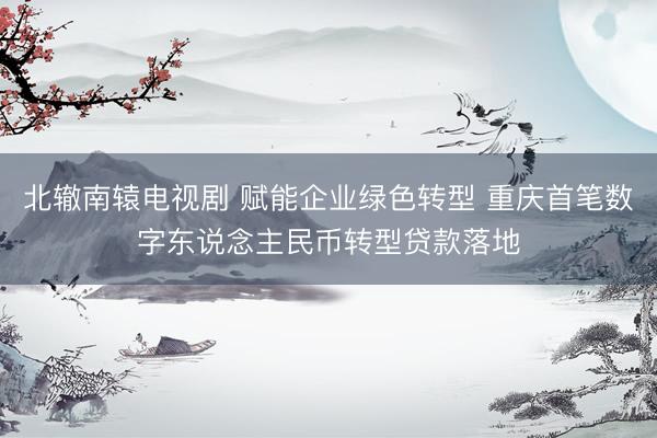 北辙南辕电视剧 赋能企业绿色转型 重庆首笔数字东说念主民币转型贷款落地