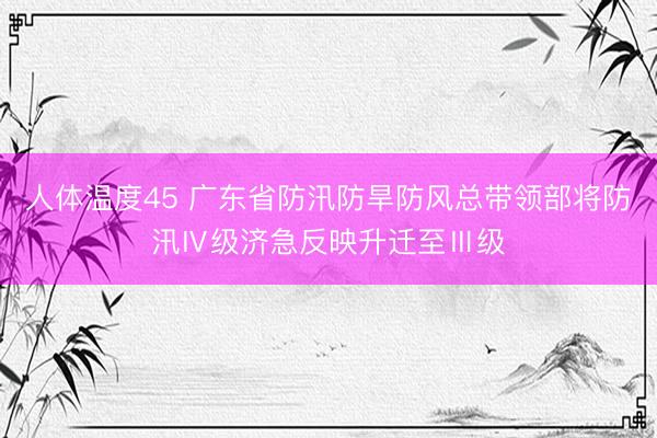 人体温度45 广东省防汛防旱防风总带领部将防汛Ⅳ级济急反映升迁至Ⅲ级