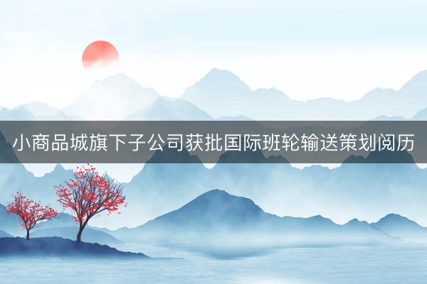 小商品城旗下子公司获批国际班轮输送策划阅历
