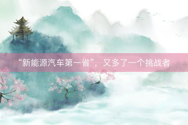 “新能源汽车第一省”，又多了一个挑战者